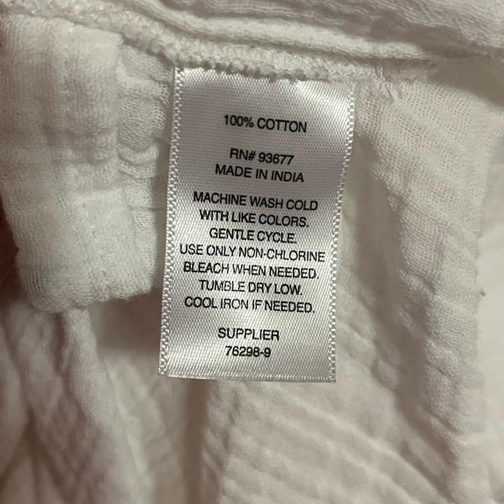 a.n.a Off-White NWT Casual Cotton Boho Button-Up Shirt XL Lightweight Cottage - Picture 5 of 13